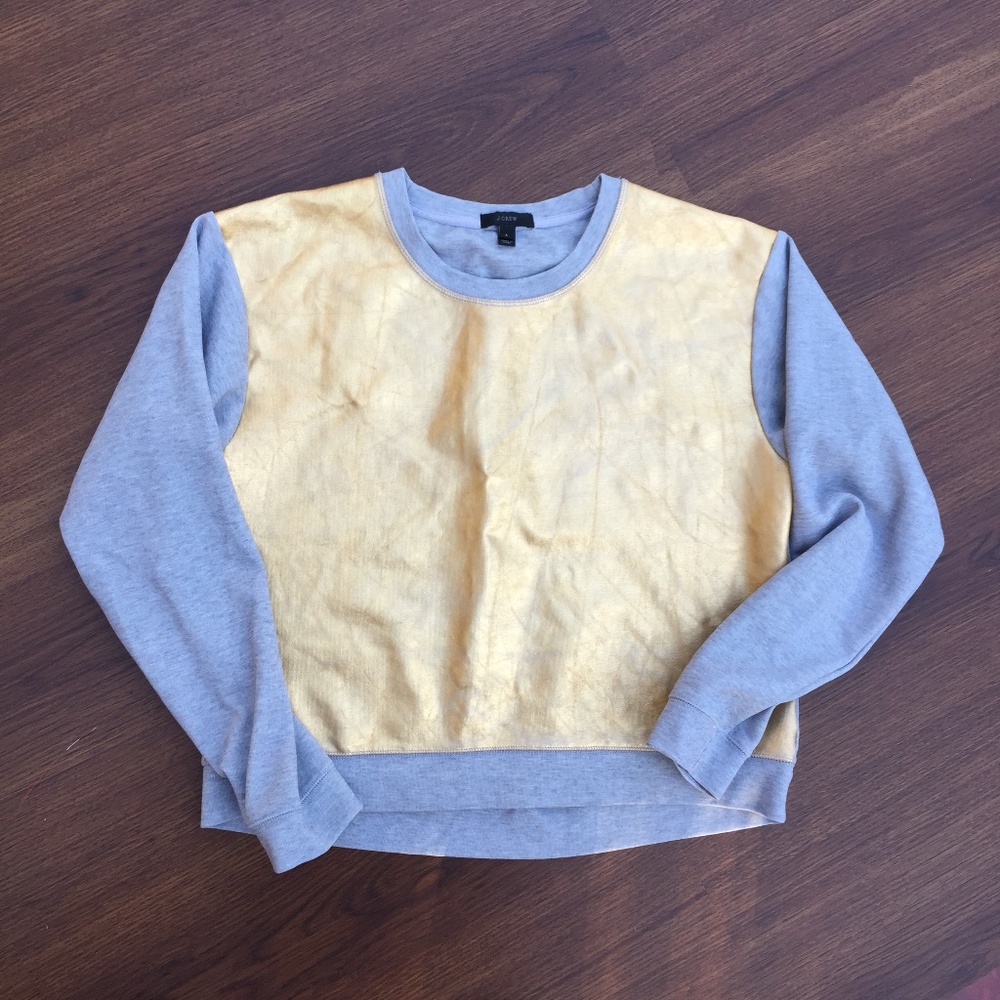 J. Crew Womens Gold and Grey Fashion Sweatshirt